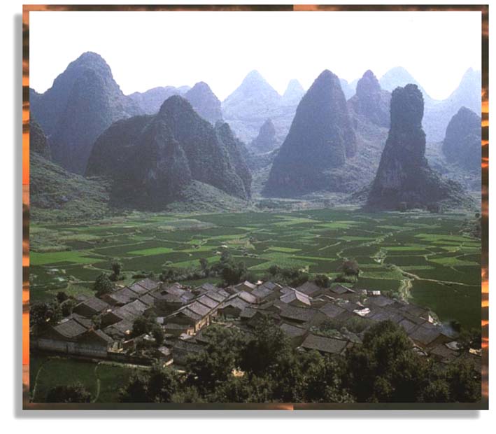 Montagnes prs de Guilin